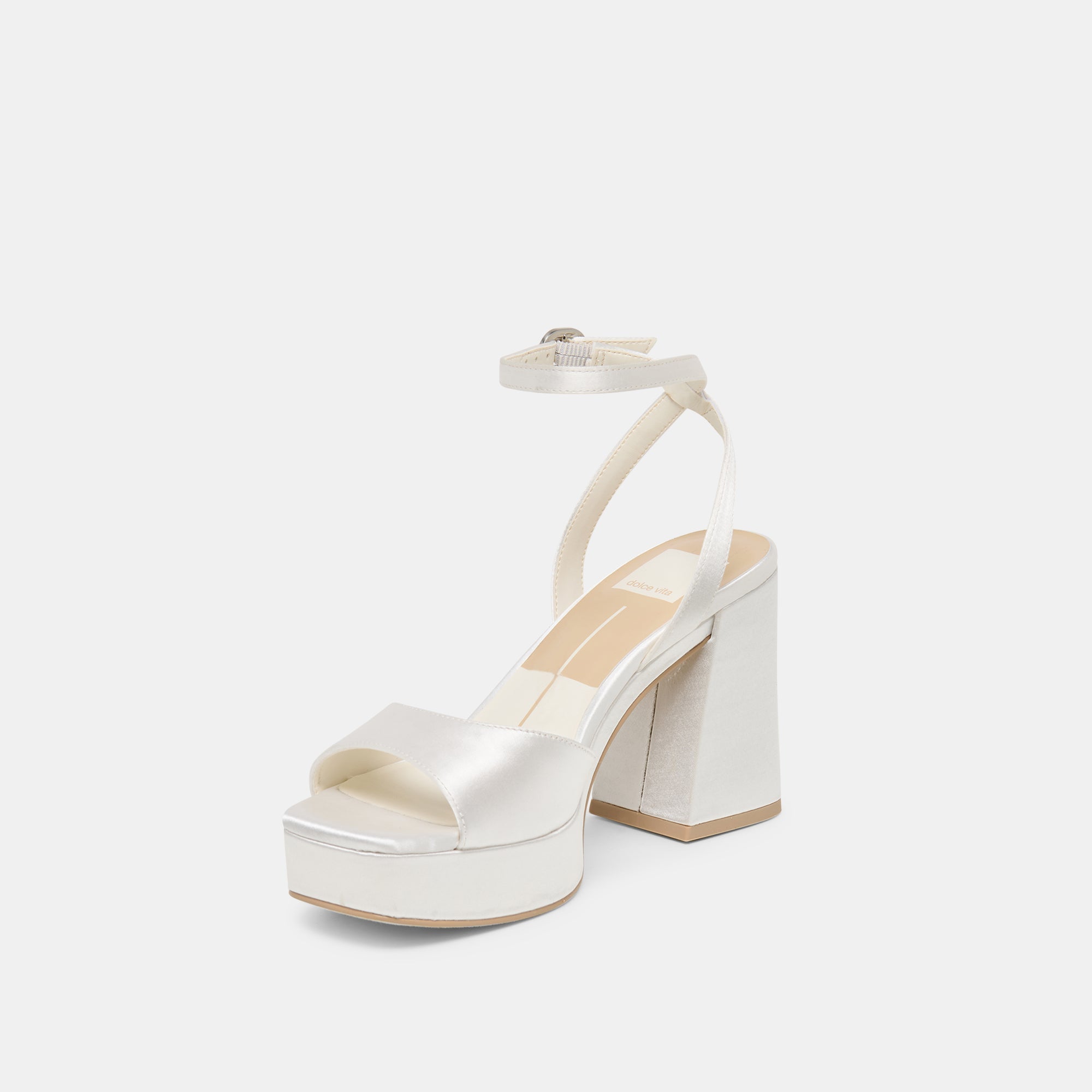 Dolce Vita SHOES | Felica White Satin Heels