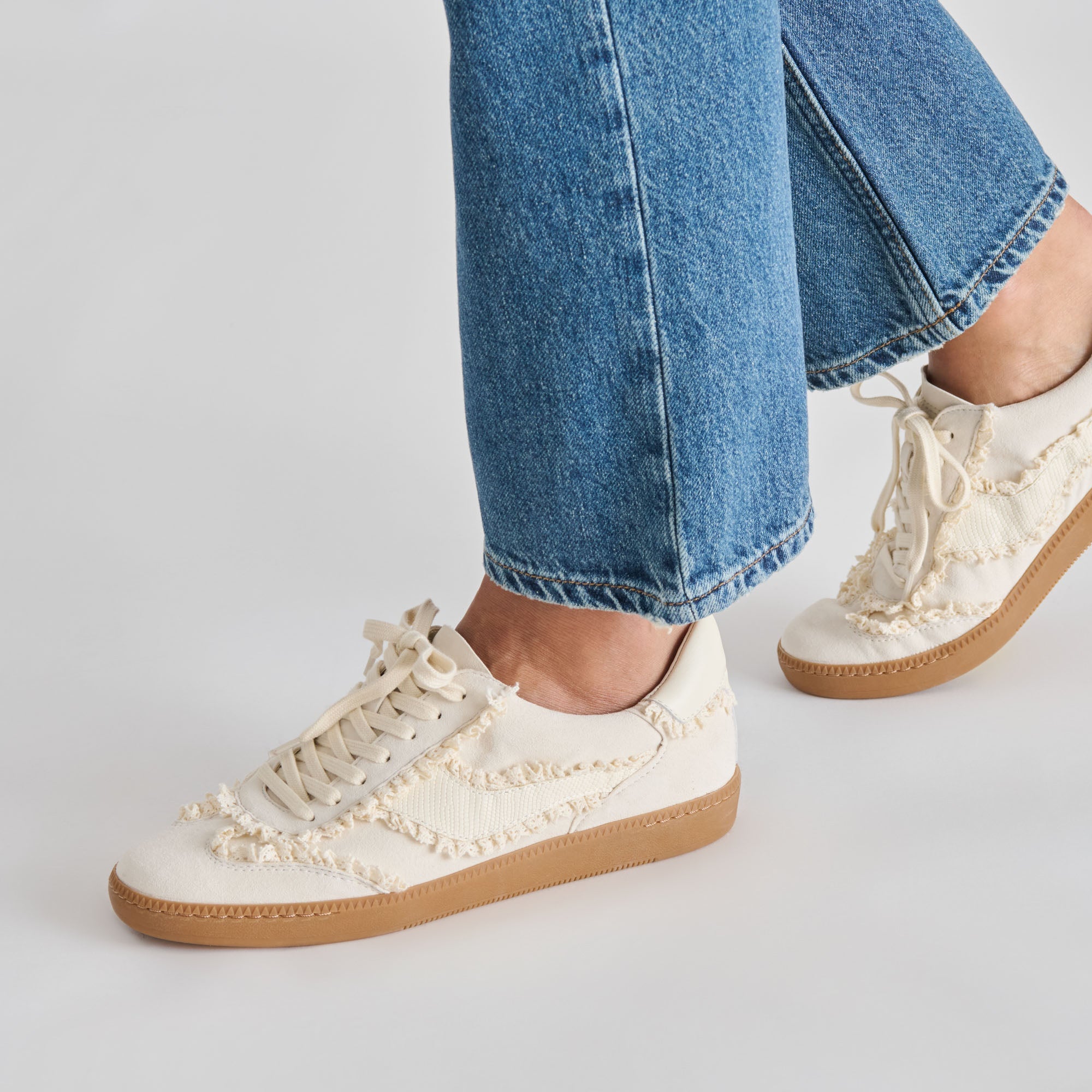 Dolce Vita SHOES | Notice Lace Ivory Suede Sneakers