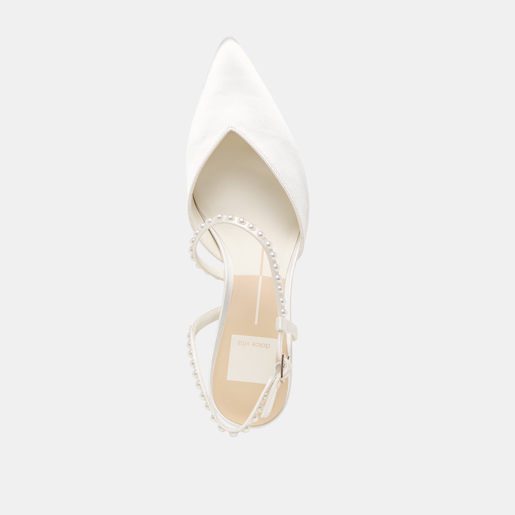 Dolce Vita SHOES | Kamra Pearl True White Satin Mid Heels
