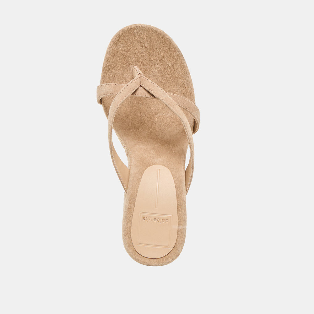 Dolce Vita SHOES | Helan Espadrille Camel Suede Wedges