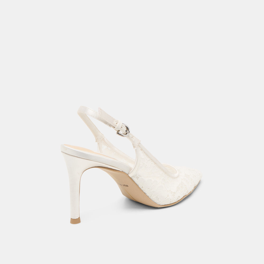 Dolce Vita SHOES | Yami True White Lace Heels