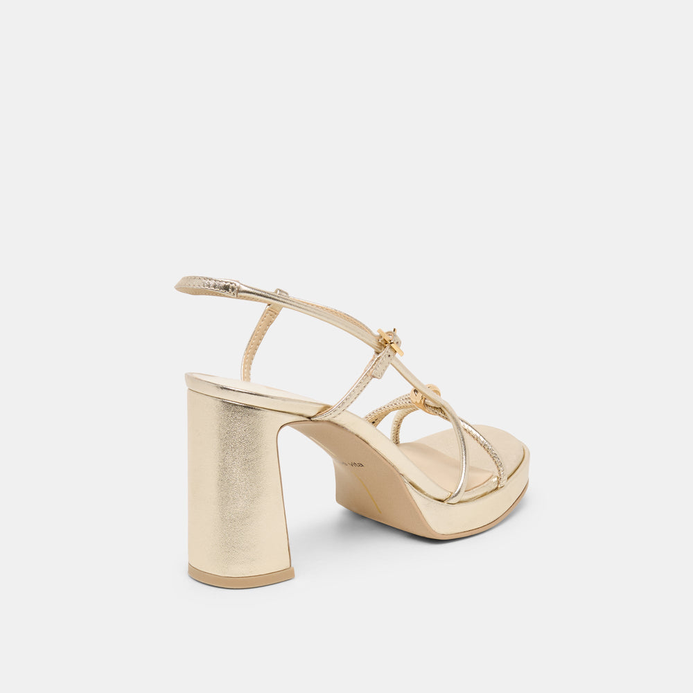 Dolce Vita SHOES | Odete Gold Leather Heels