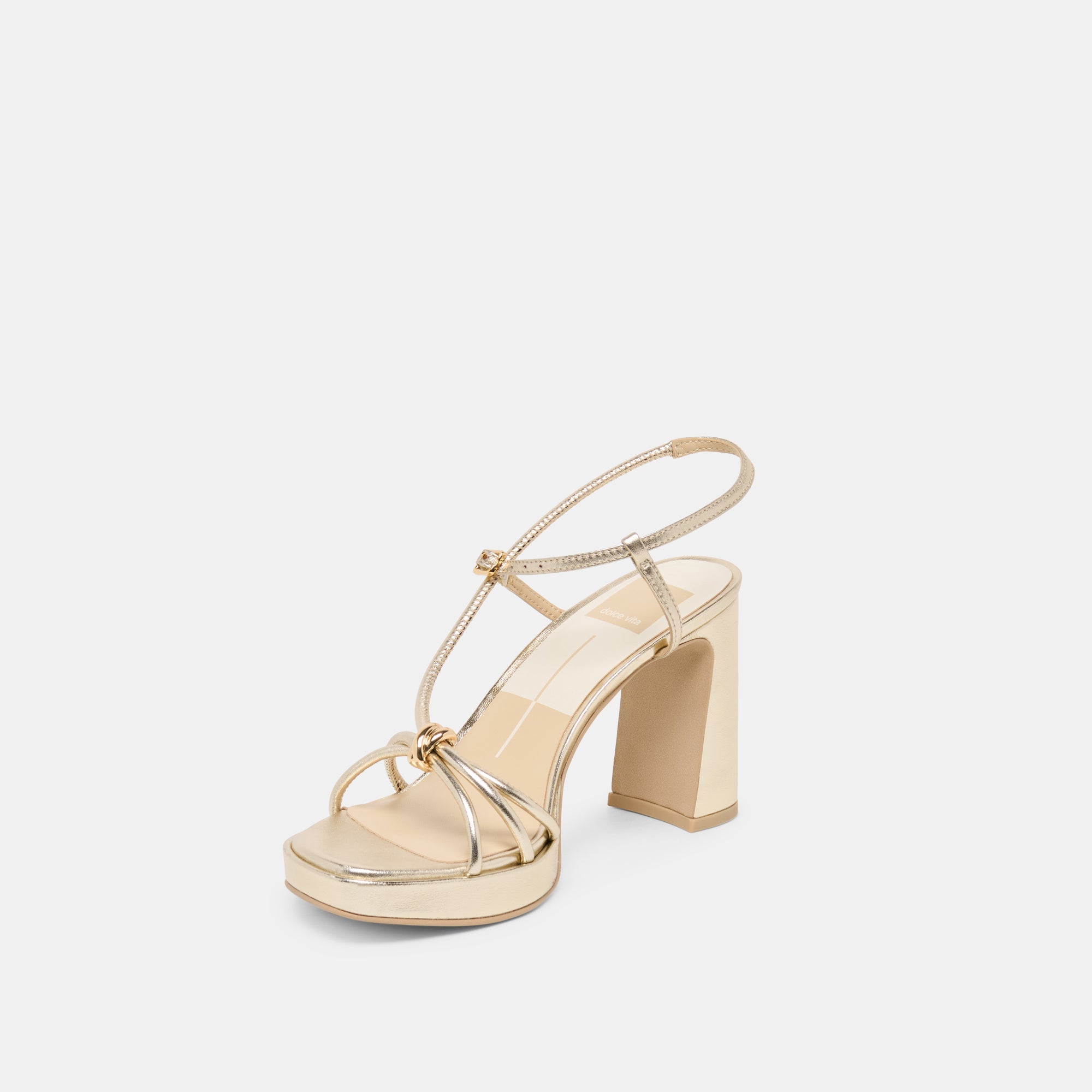 Dolce Vita SHOES | Odete Gold Leather Heels