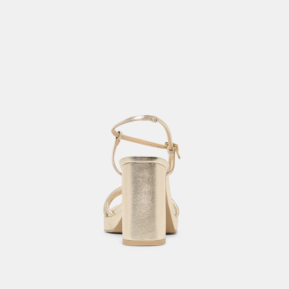 Dolce Vita SHOES | Odete Gold Leather Heels