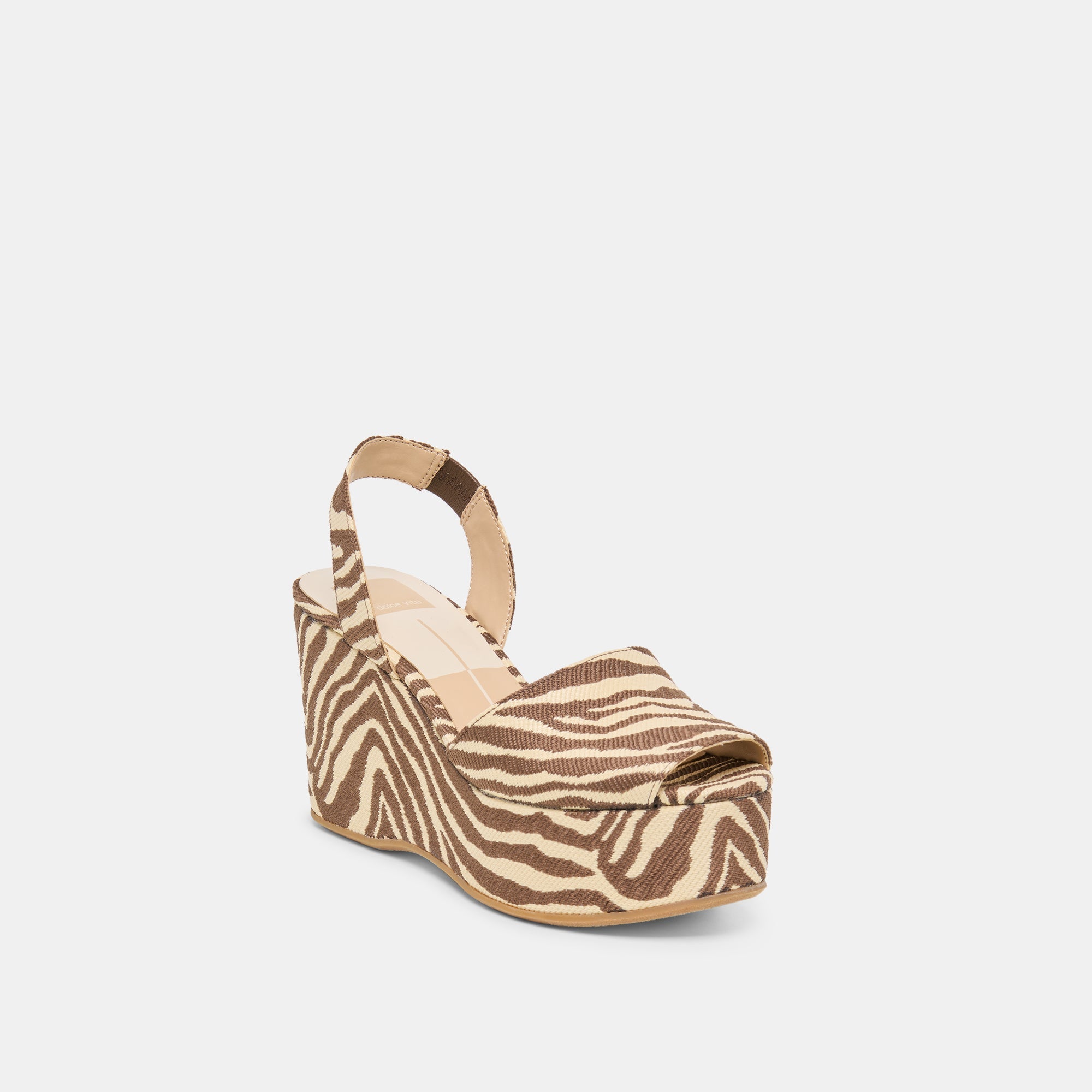 Dolce Vita SHOES | Akera Beige Zebra Raffia Wedges
