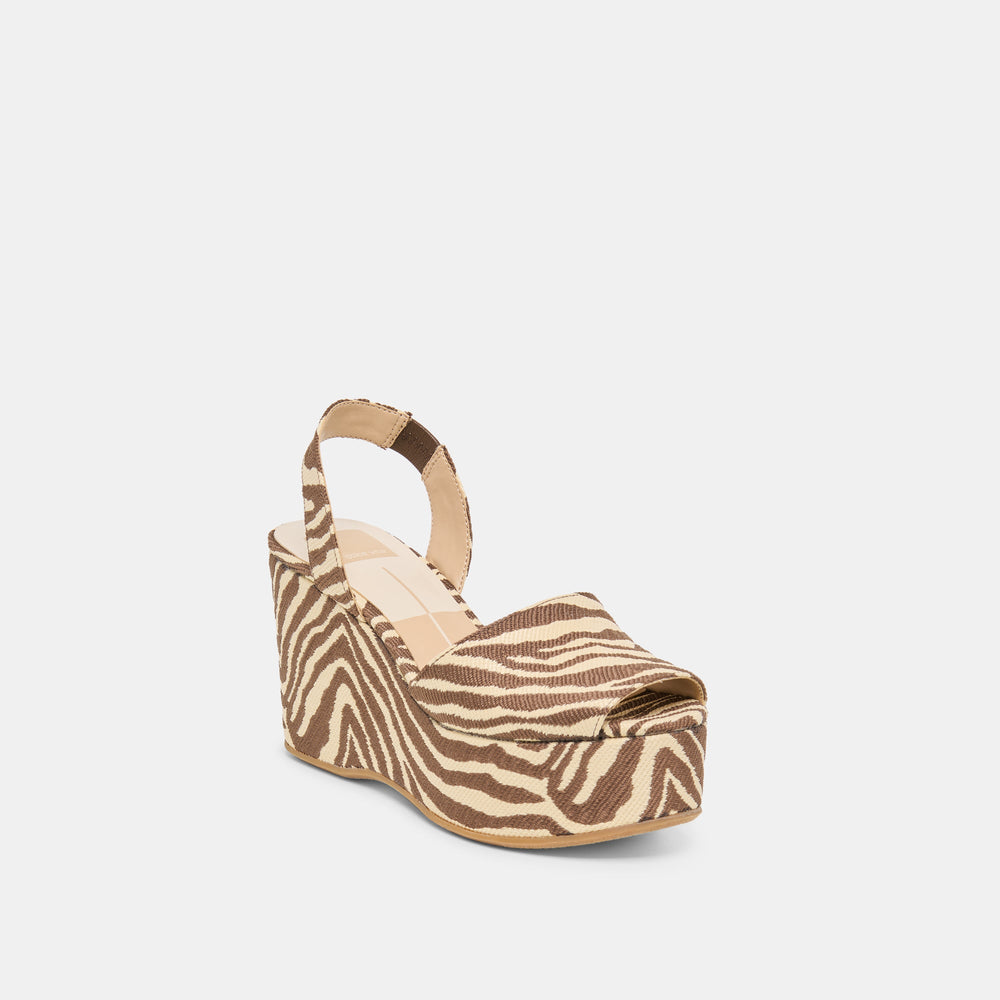 Dolce Vita SHOES | Akera Beige Zebra Raffia Wedges