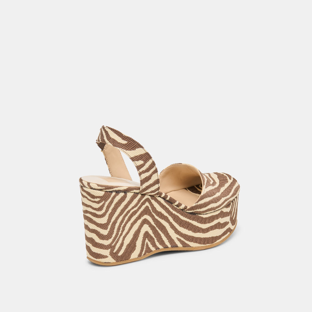 Dolce Vita SHOES | Akera Beige Zebra Raffia Wedges