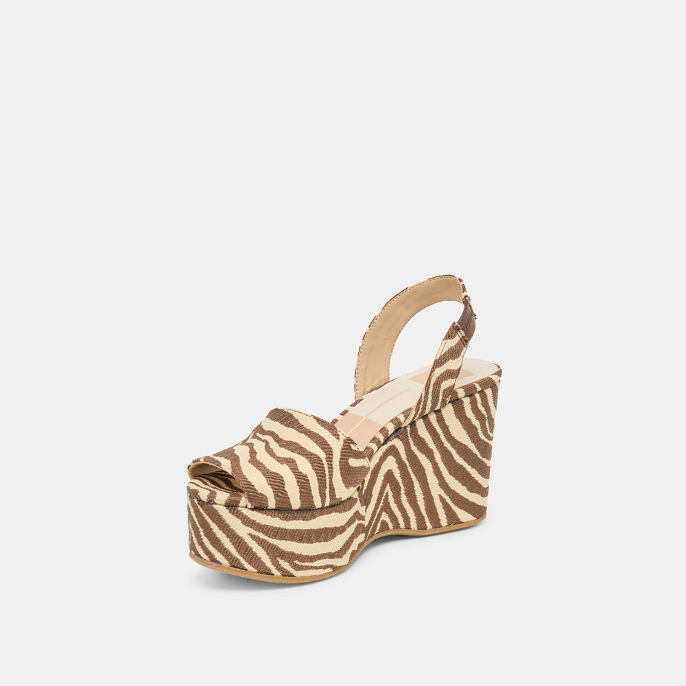 Dolce Vita SHOES | Akera Beige Zebra Raffia Wedges