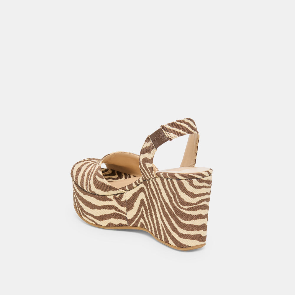 Dolce Vita SHOES | Akera Beige Zebra Raffia Wedges