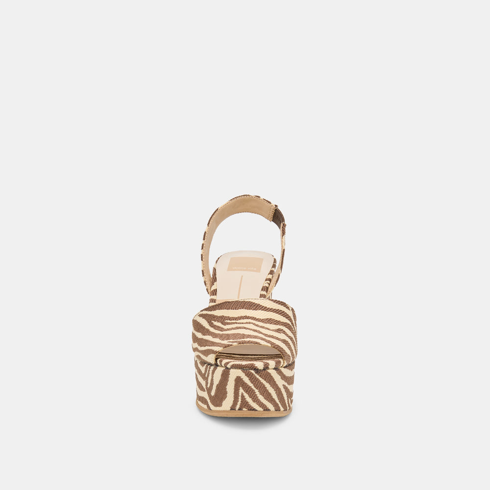 Dolce Vita SHOES | Akera Beige Zebra Raffia Wedges