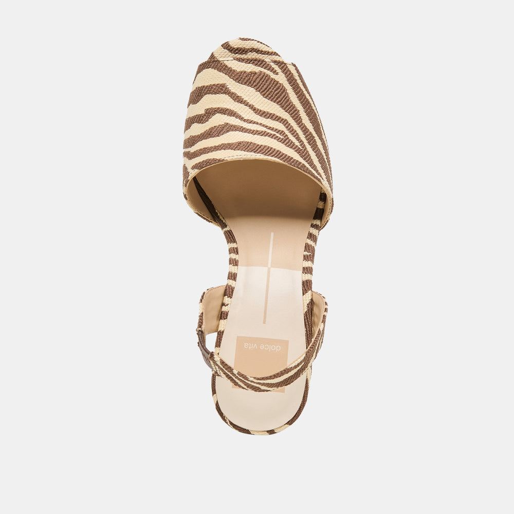 Dolce Vita SHOES | Akera Beige Zebra Raffia Wedges