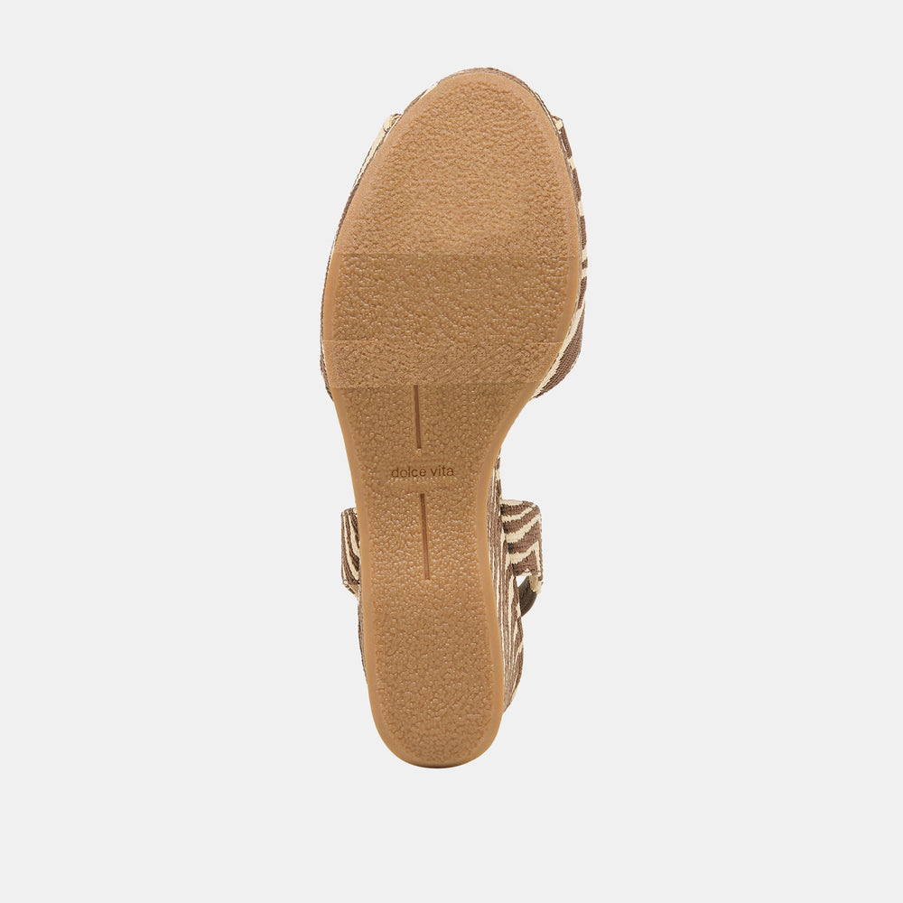 Dolce Vita SHOES | Akera Beige Zebra Raffia Wedges