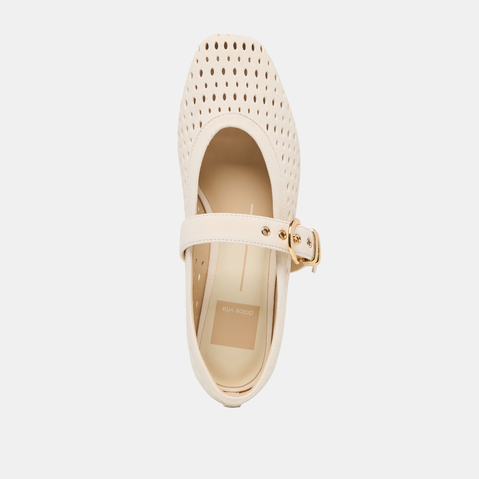 Dolce Vita SHOES | Mikel Creme Perforated Suede Ballet Flats