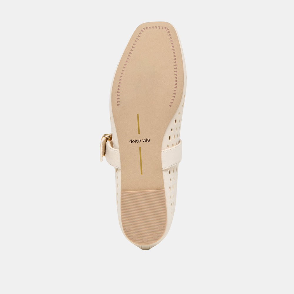 Dolce Vita SHOES | Mikel Creme Perforated Suede Ballet Flats