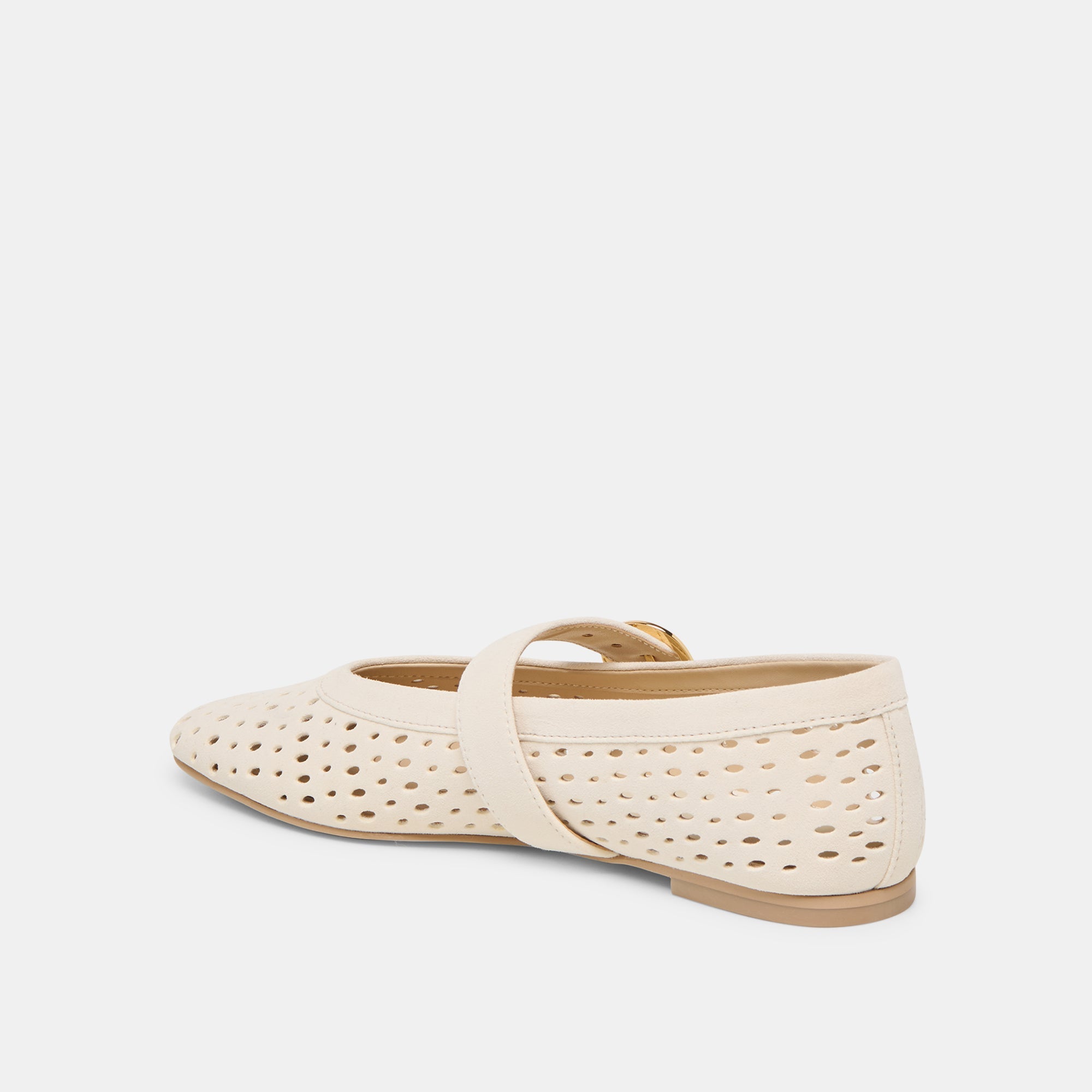 Dolce Vita SHOES | Mikel Creme Perforated Suede Ballet Flats