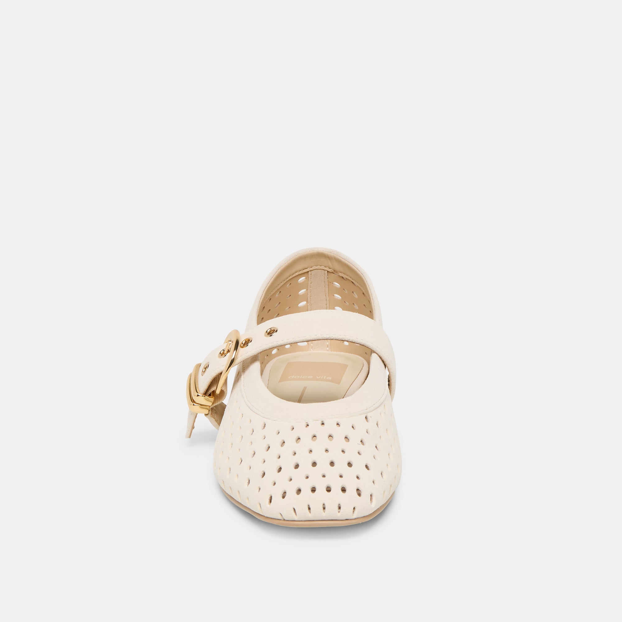 Dolce Vita SHOES | Mikel Creme Perforated Suede Ballet Flats