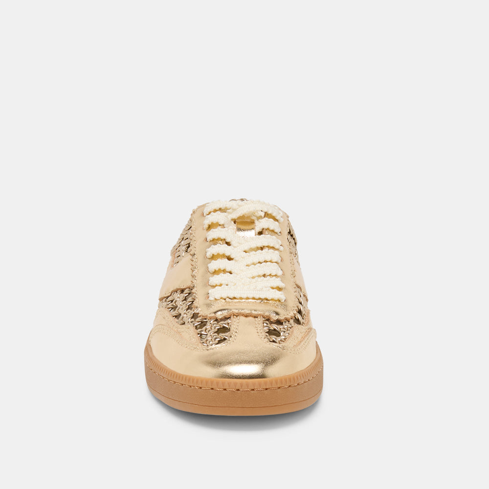 Dolce Vita SHOES | Notice Slide Gold Woven Stella Sneakers