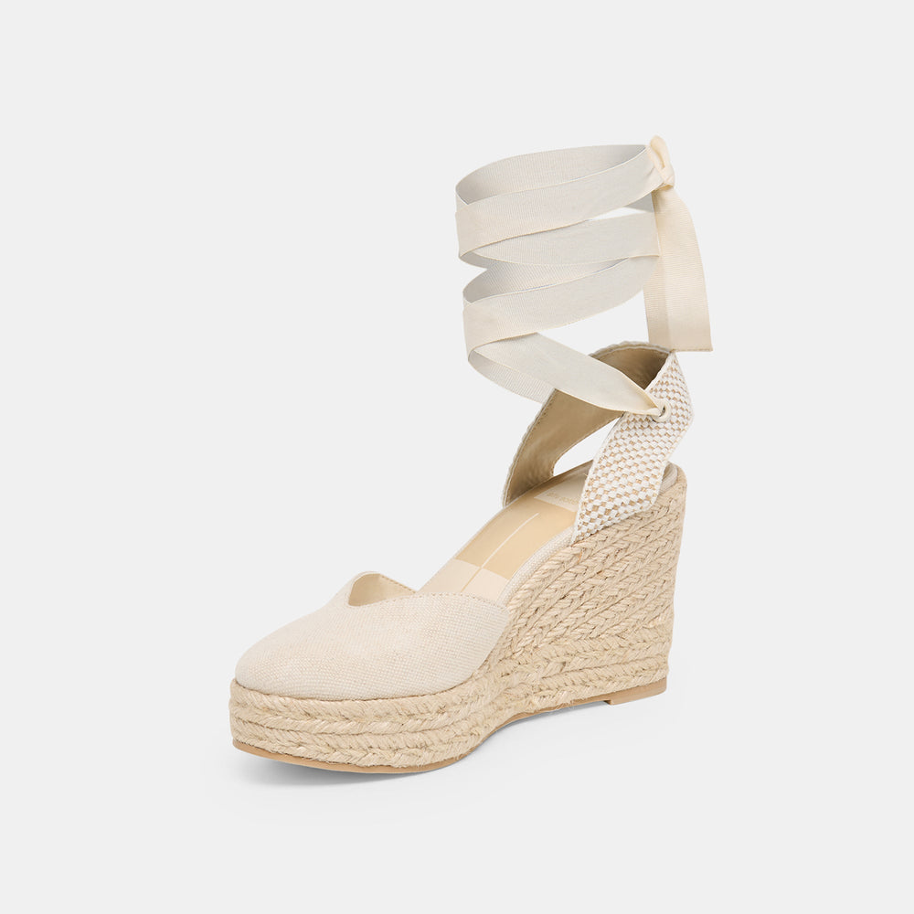 Dolce Vita SHOES | Noura Ecru Linen Wedges