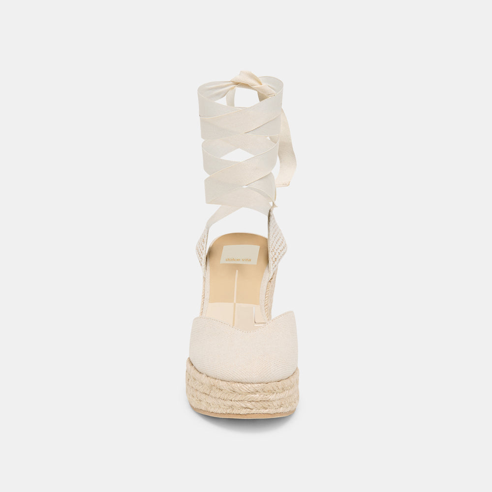 Dolce Vita SHOES | Noura Ecru Linen Wedges