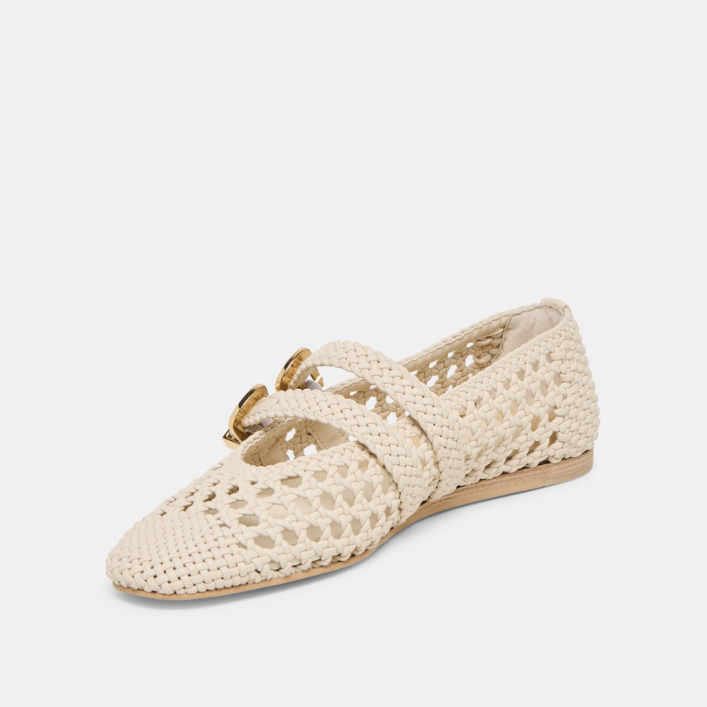 Dolce Vita SHOES | Baylee Creme Woven Stella Ballet Flats