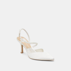 Dolce Vita SHOES | KAMRA PEARL HEELS TRUE WHITE SATIN
 – Dolce Vita