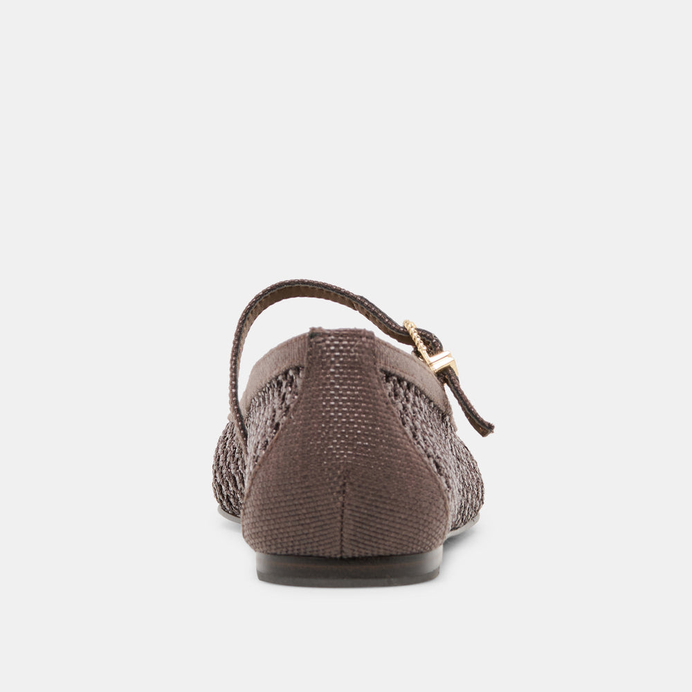 Dolce Vita SHOES | Reyes Chocolate Woven Raffia Ballet Flats
