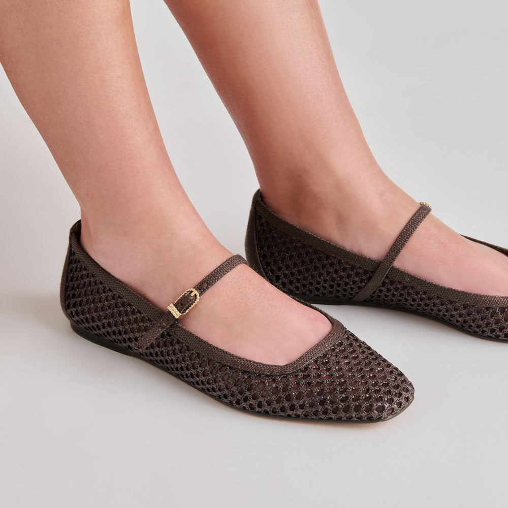 Dolce Vita SHOES | Reyes Chocolate Woven Raffia Ballet Flats