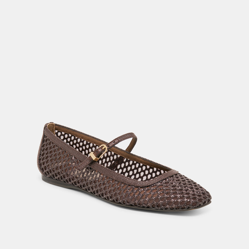 Dolce Vita SHOES | Reyes Chocolate Woven Raffia Ballet Flats