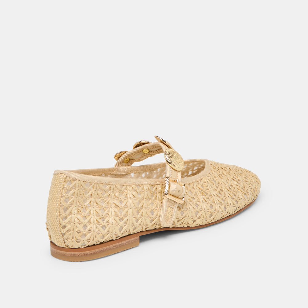 Dolce Vita SHOES | Relan Natural Cross Hatch Raffia Ballet Flats
