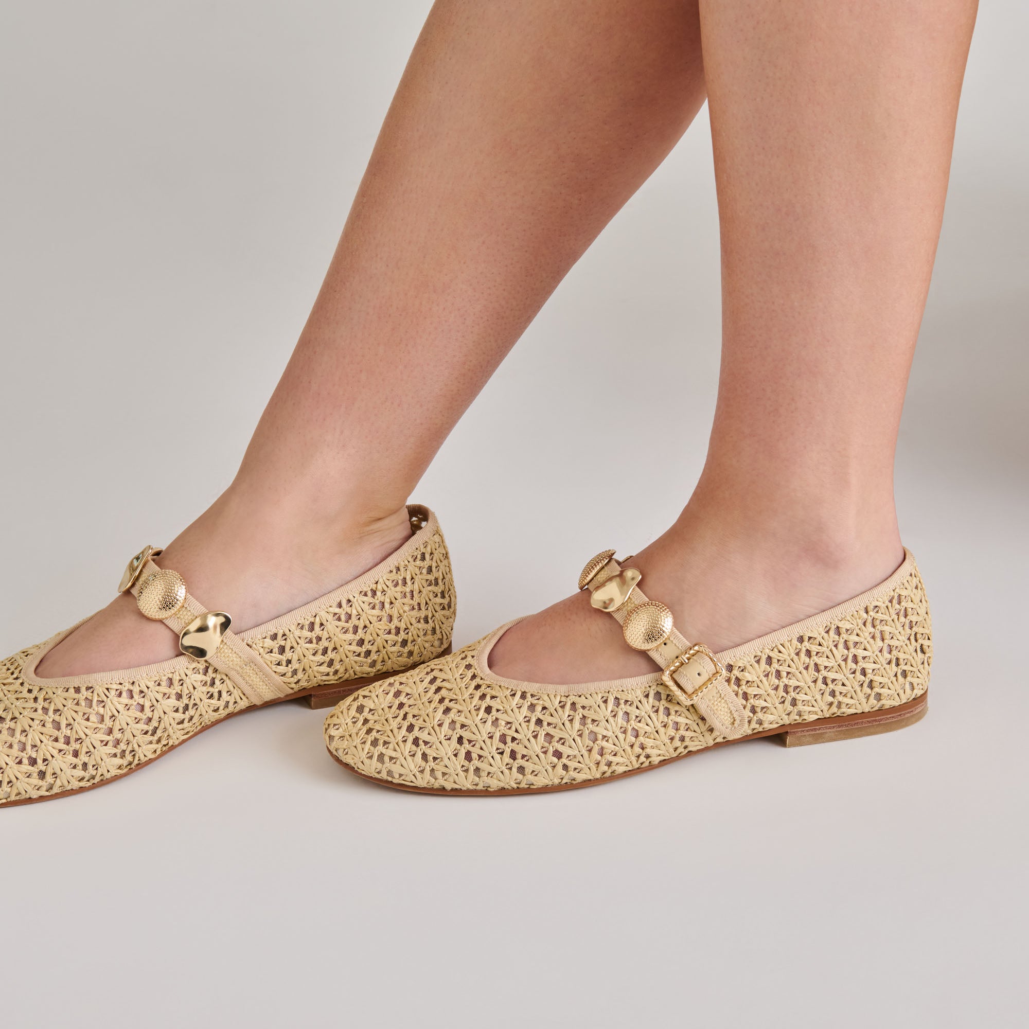 Dolce Vita SHOES | Relan Natural Cross Hatch Raffia Ballet Flats