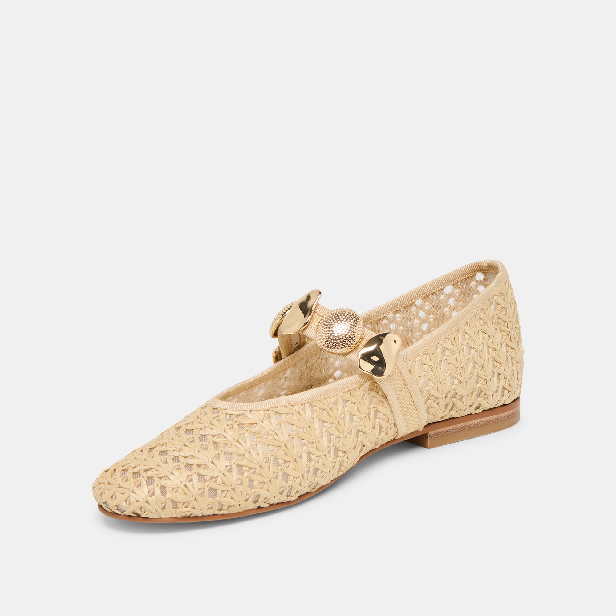 Dolce Vita SHOES | Relan Natural Cross Hatch Raffia Ballet Flats