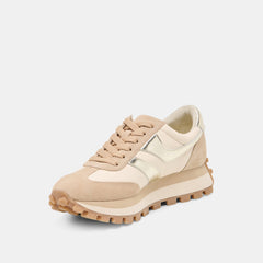 Dolce Vita SHOES | TRESA White Gold Suede Platform Sneakers