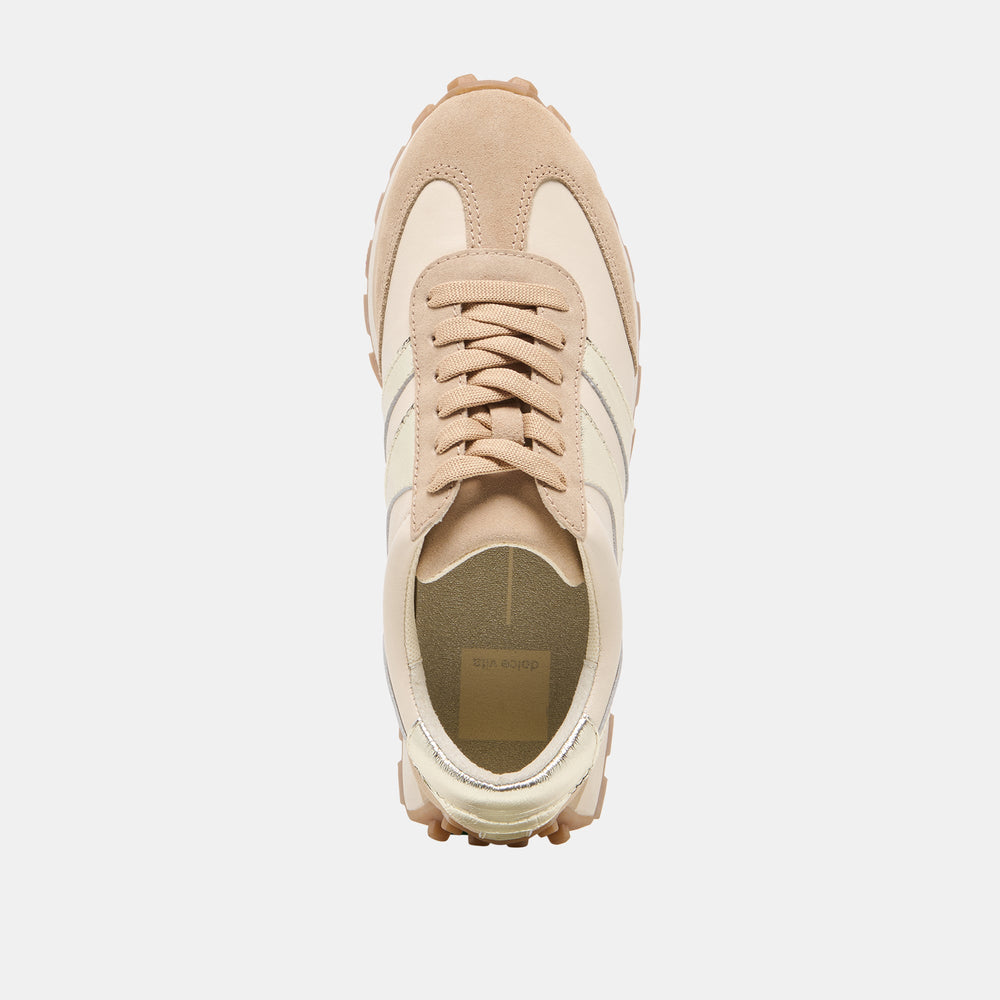 Dolce Vita SHOES | TRESA White Gold Suede Platform Sneakers