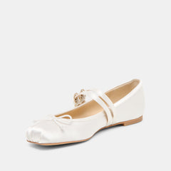 Dolce Vita SHOES | Gibsen True White Satin Ballet Flats