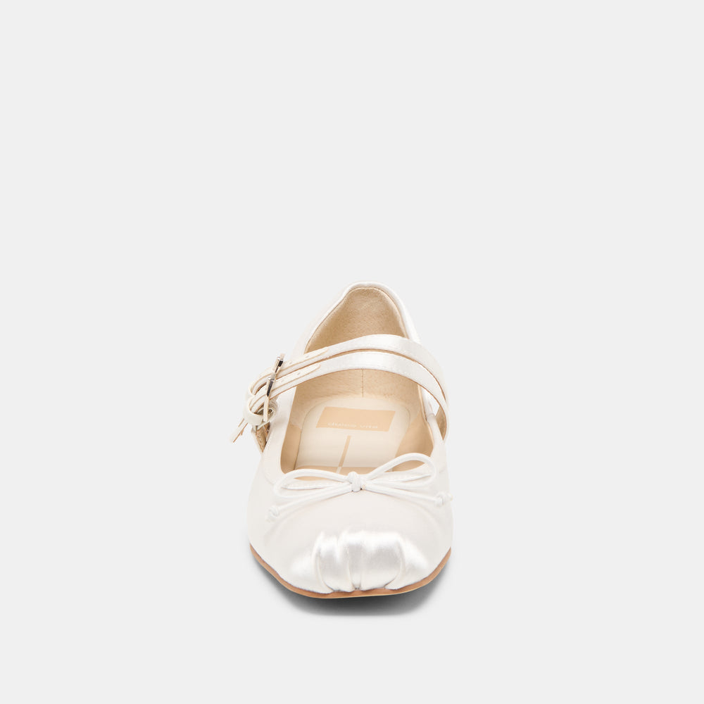 Dolce Vita SHOES | Gibsen True White Satin Ballet Flats