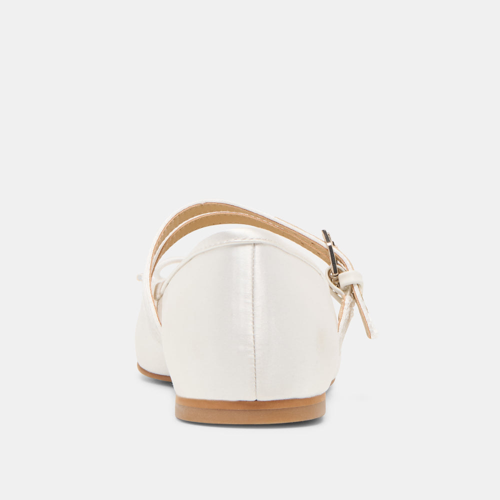 Dolce Vita SHOES | Gibsen True White Satin Ballet Flats