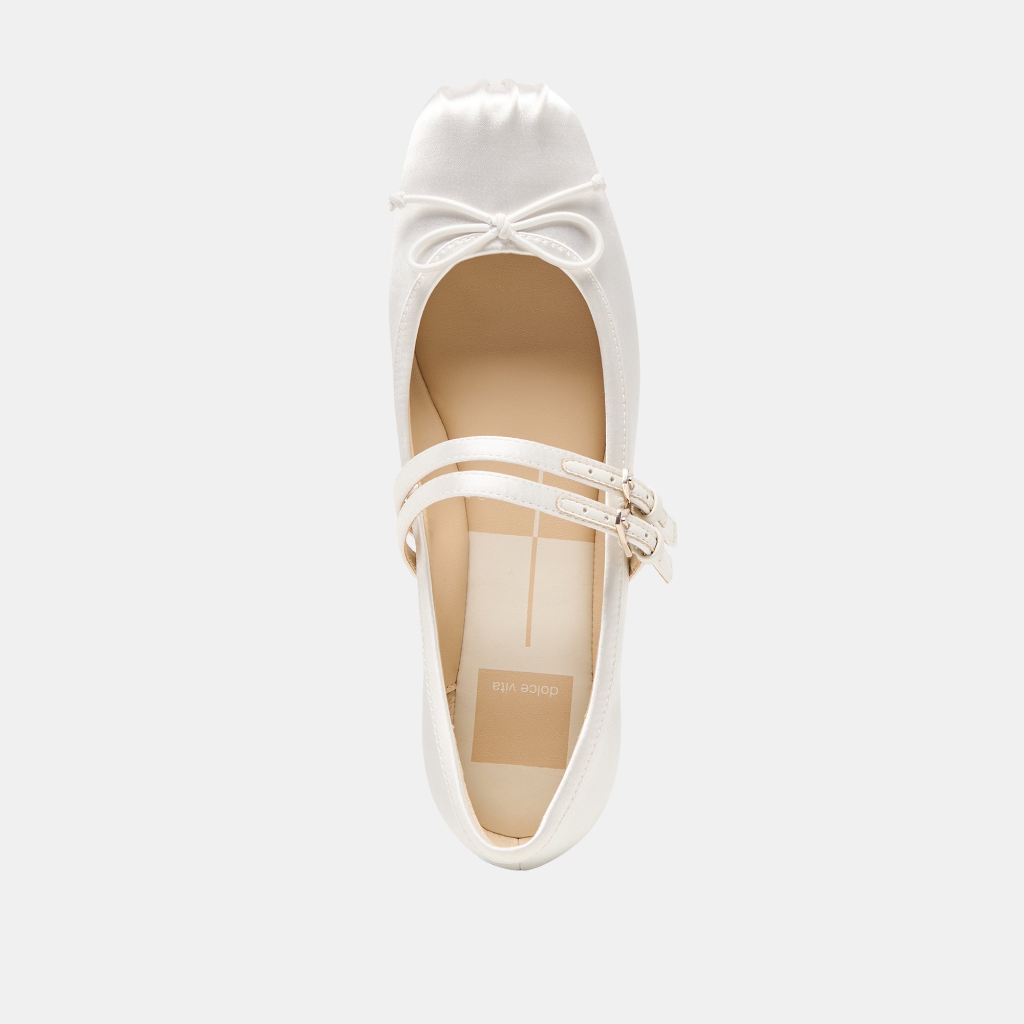 Dolce Vita SHOES | Gibsen True White Satin Ballet Flats