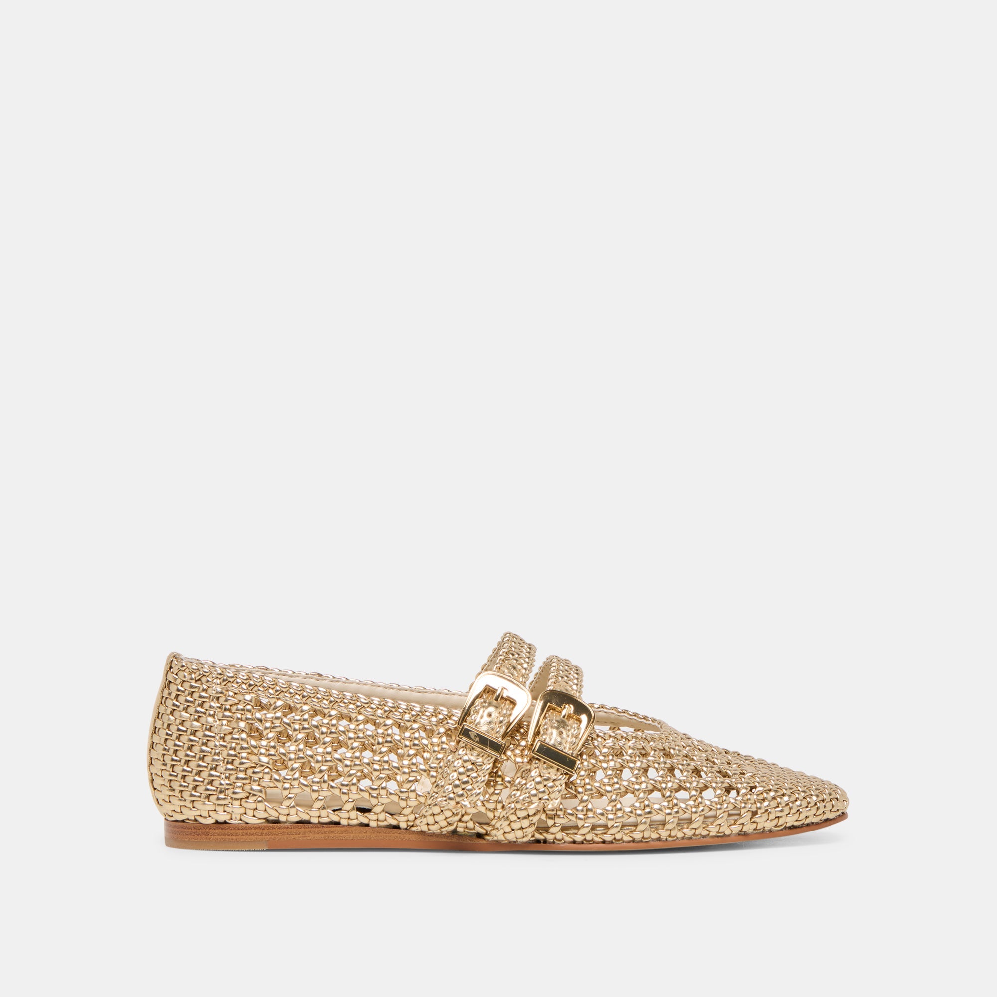 Dolce Vita SHOES | Baylee Gold Woven Stella Ballet Flats