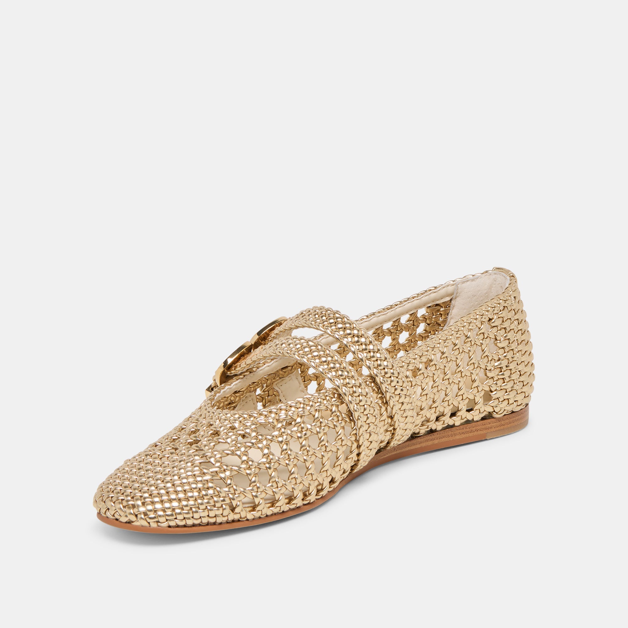 Dolce Vita SHOES | Baylee Gold Woven Stella Ballet Flats