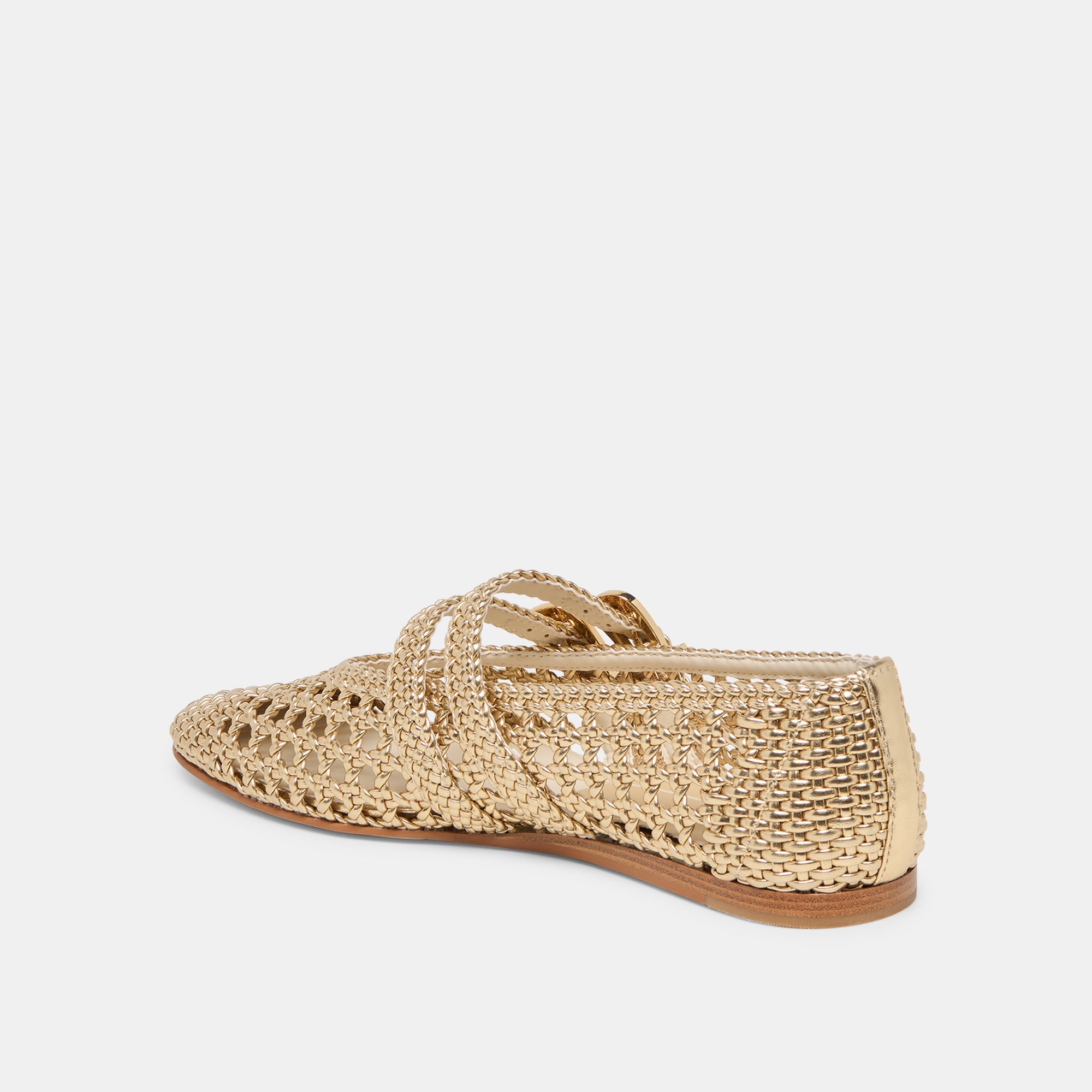 Dolce Vita SHOES | Baylee Gold Woven Stella Ballet Flats