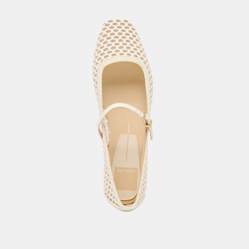 Dolce Vita SHOES | Reyes White Woven Raffia Ballet Flats
