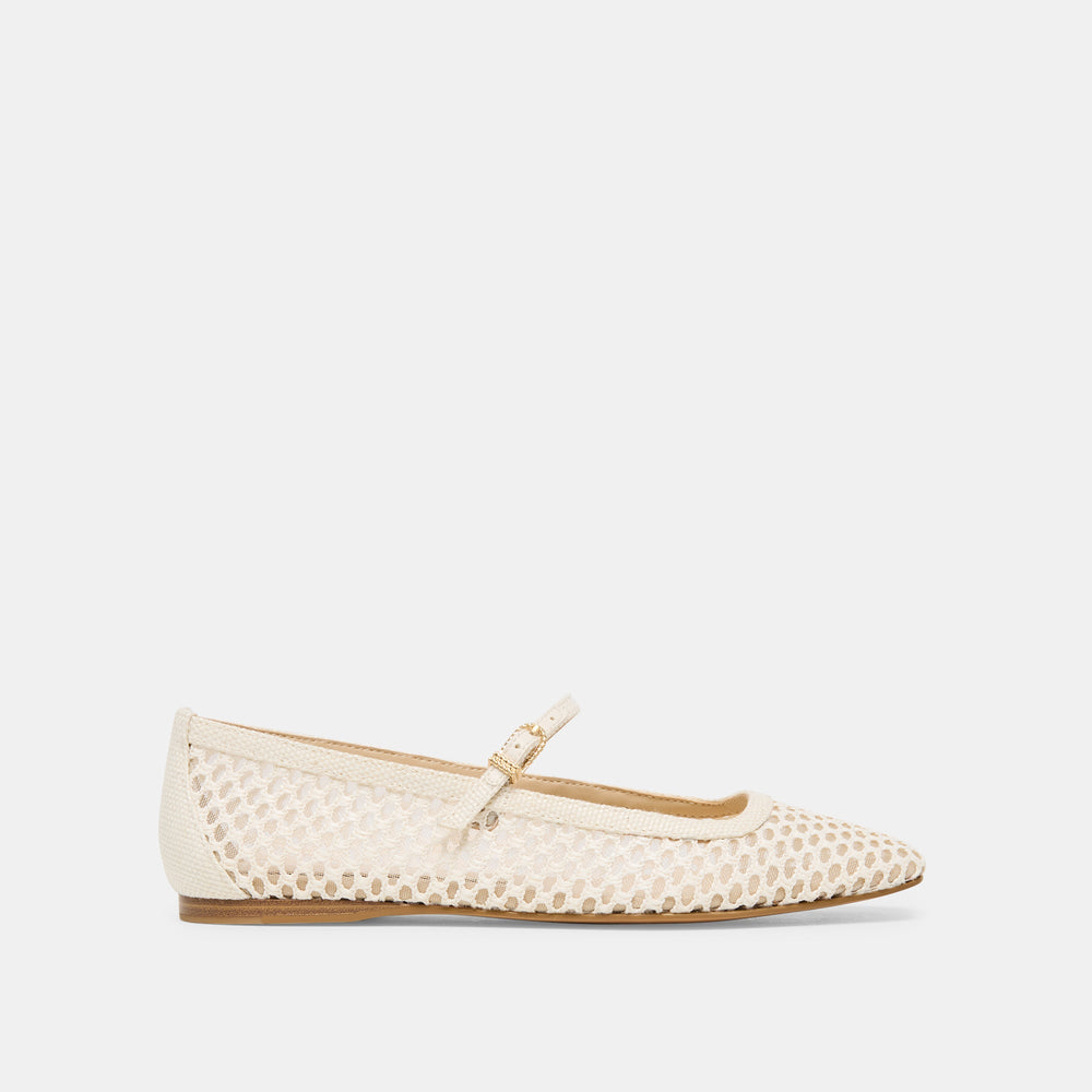 Dolce Vita SHOES | Reyes White Woven Raffia Ballet Flats