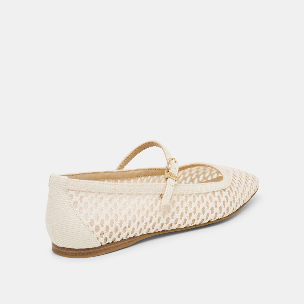 Dolce Vita SHOES | Reyes White Woven Raffia Ballet Flats