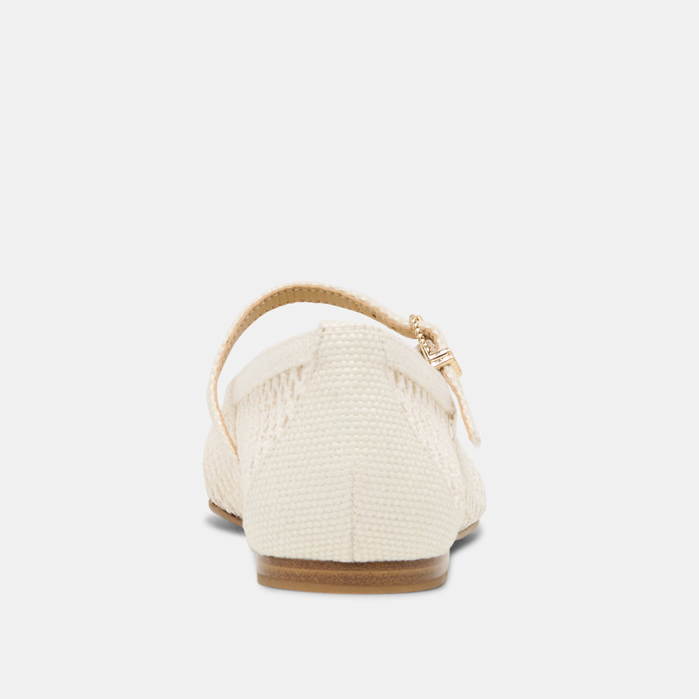 Dolce Vita SHOES | Reyes White Woven Raffia Ballet Flats