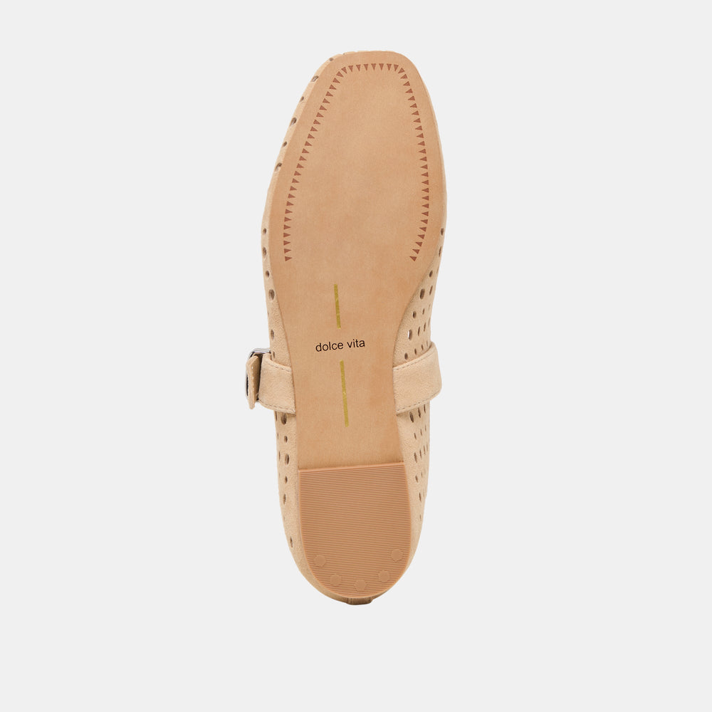 Dolce Vita SHOES | Mikel Camel Perforated Suede Ballet Flats
