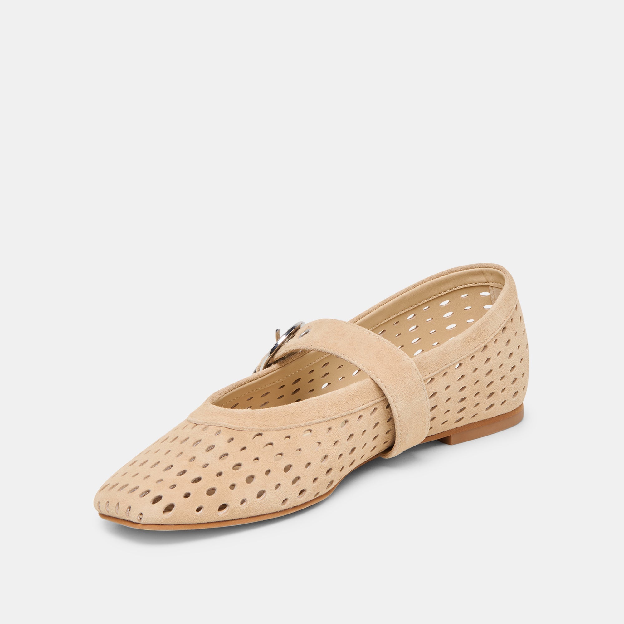 Dolce Vita SHOES | Mikel Camel Perforated Suede Ballet Flats