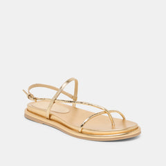 Dolce Vita SHOES | Dom Gold Distressed Leather Sandals