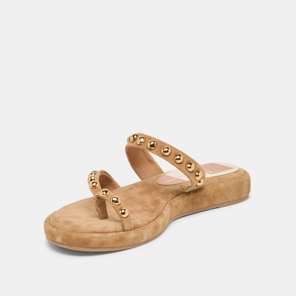 Dolce Vita SHOES | Amary Stud Lt Brown Suede Sandals