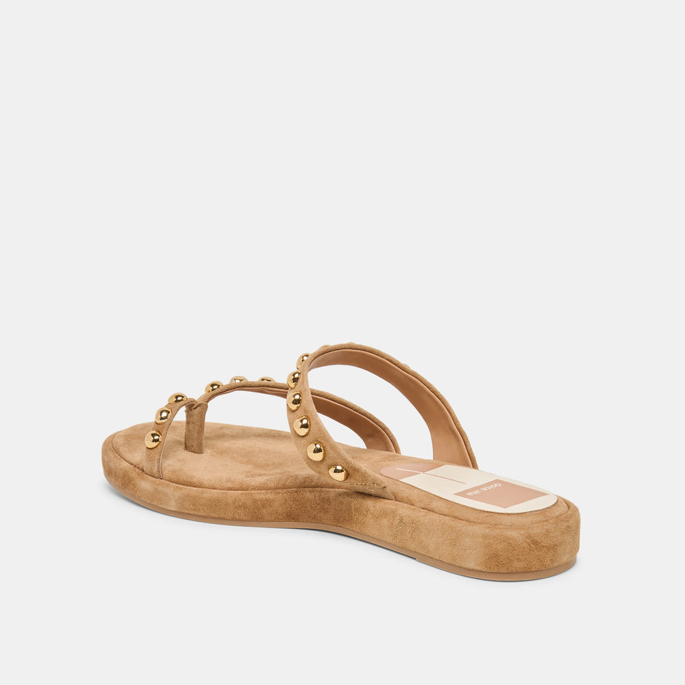 Dolce Vita SHOES | Amary Stud Lt Brown Suede Sandals