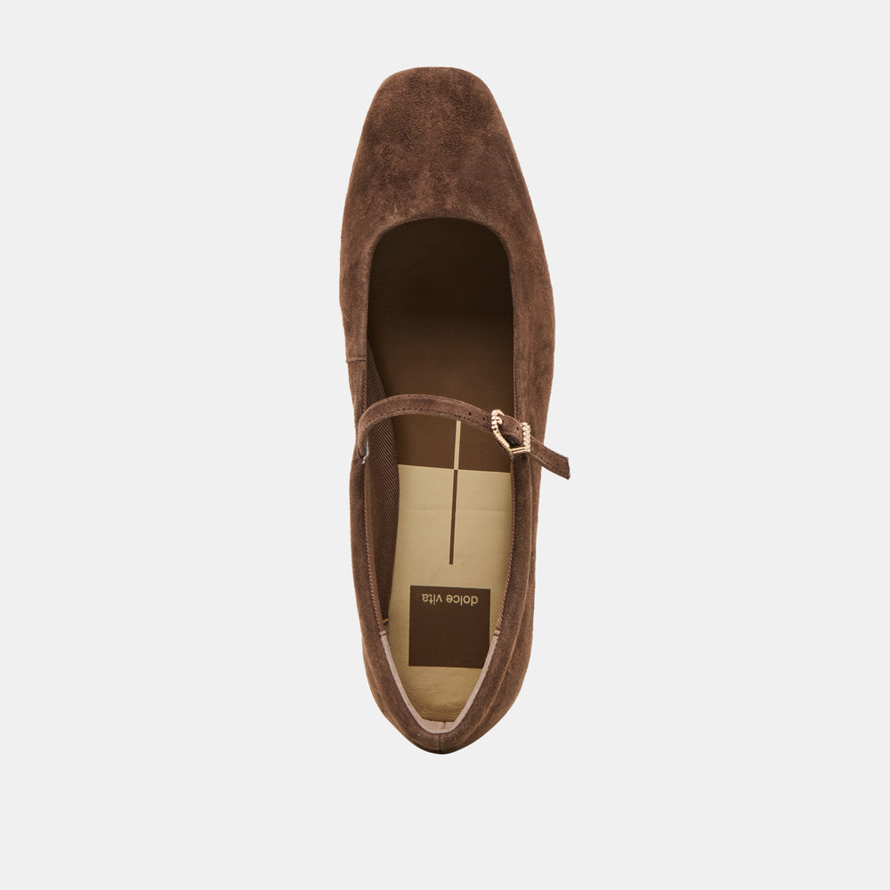 Dolce Vita SHOES | Reyes Dk Brown Suede Ballet Flats